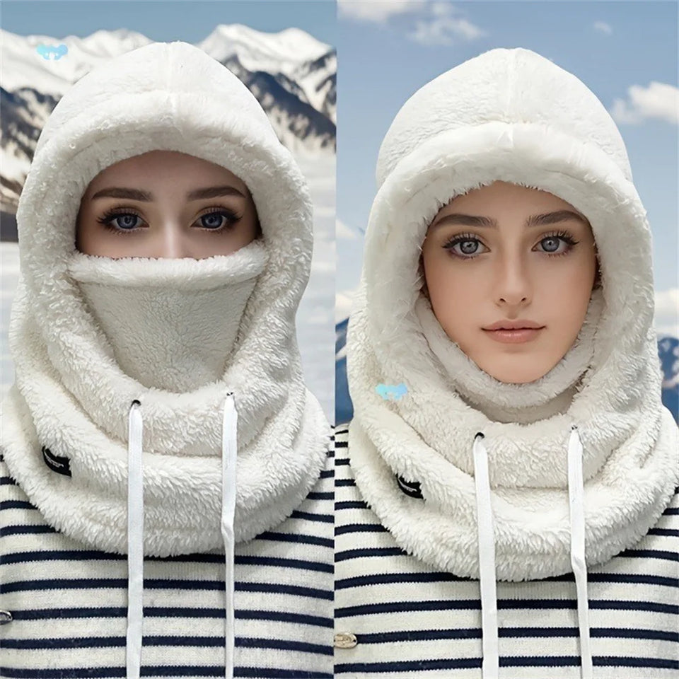 Winter Faux Fur Hat with Removable Face Mask – Windproof Cotton Trapper Hat for Men & Women (5 Colors)