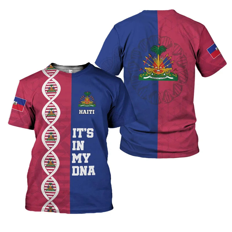 Haiti Flag T-Shirt – 3D Print | Kids & Adults | 100 (4T) to 6XL | World Cup 2026 Fan Edition
