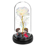 Valentine Gift Beauty and The Beast Preserved Roses In Glass Galaxy Rose Flower LED Light Artificial Flower Gift for Women Girls