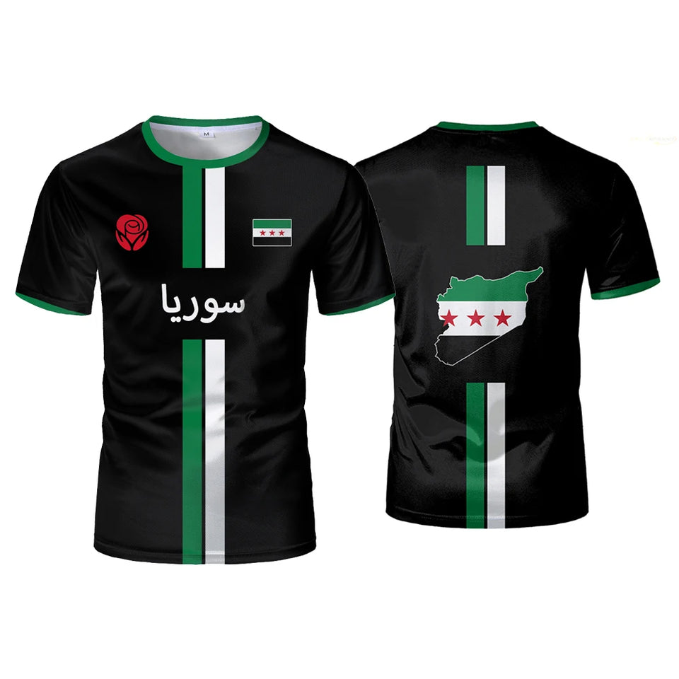Syria Football Jersey T-Shirt 2026 – Syrian Flag | Oversized | Kids & Adults | World Cup Fan