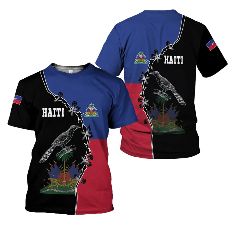 Haiti Flag T-Shirt – 3D Print | Kids & Adults | 100 (4T) to 6XL | World Cup 2026 Fan Edition