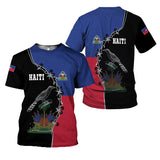Haiti Flag T-Shirt – 3D Print | Kids & Adults | 100 (4T) to 6XL | World Cup 2026 Fan Edition