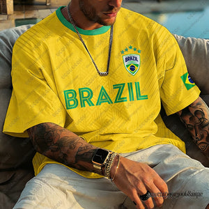 Brazil 2026 Football Jersey – Classic Short Sleeve Sports T-Shirt for Men (10 Colors, XXS-6XL)