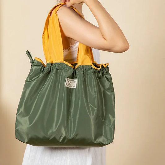 Reusable Home Shopping Bag – Foldable Drawstring Eco-Friendly Tote in 4 Colors (S & L)