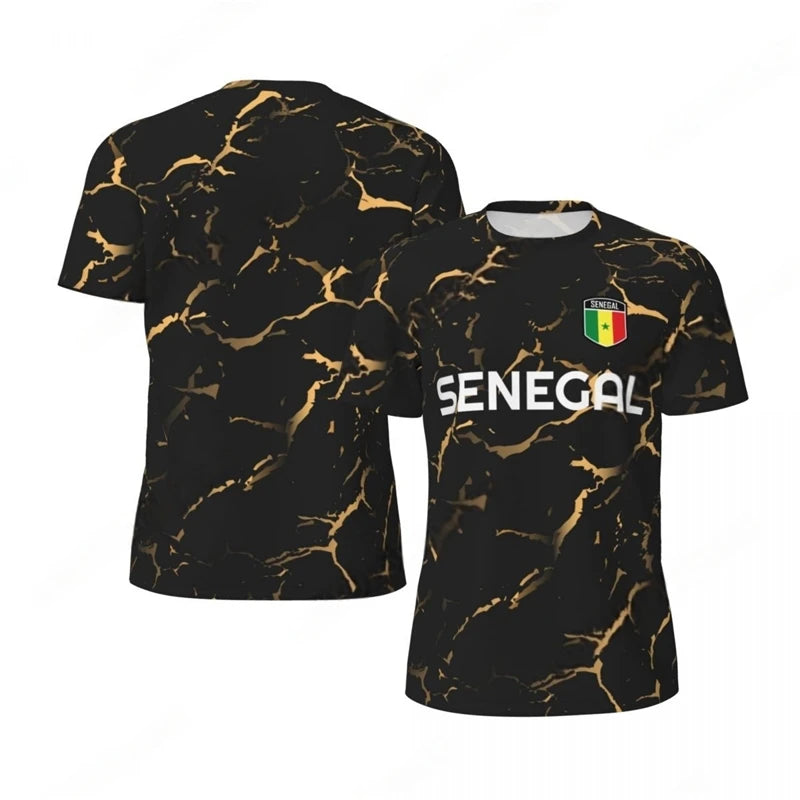 Senegal Flag Football T-Shirt – 3D National Emblem Print | Unisex | Kids & Adults | XXS to 6XL