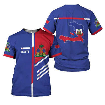 Haiti Flag T-Shirt – 3D Print | Kids & Adults | 100 (4T) to 6XL | World Cup 2026 Fan Edition