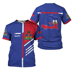 Haiti Flag T-Shirt – 3D Print | Kids & Adults | 100 (4T) to 6XL | World Cup 2026 Fan Edition