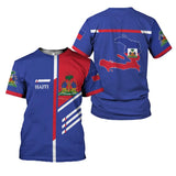 Haiti Flag T-Shirt – 3D Print | Kids & Adults | 100 (4T) to 6XL | World Cup 2026 Fan Edition