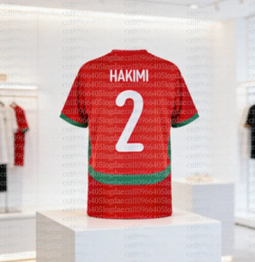 Morocco 2026 Home Jersey – Hakimi No.2 | Men's & Kids' Football Fan Outfit | Breathable Polyester | S-6XL