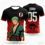 2026 Japan One Piece Luffy Football Jersey T-shirt Kids Football Special Jersey Kit Adult Men's Quick-Drying Sweatshirt