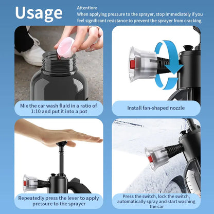 2L Car Foam Spray Lance – High Pressure Hand Pump for Auto, Home & Garden Cleaning