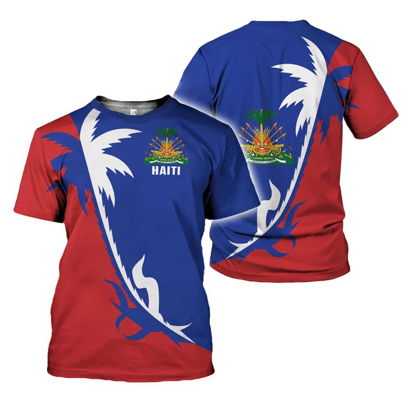 Haiti Flag T-Shirt – 3D Print | Kids & Adults | 100 (4T) to 6XL | World Cup 2026 Fan Edition