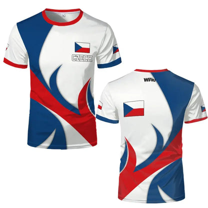 Czech Republic Flag T-Shirt – 3D Print Football Jersey | Unisex | XXS to 6XL