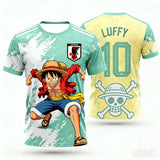 2026 Japan One Piece Luffy Football Jersey T-shirt Kids Football Special Jersey Kit Adult Men's Quick-Drying Sweatshirt