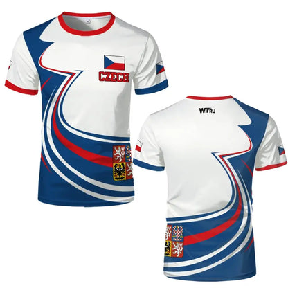 Czech Republic Flag T-Shirt – 3D Print Football Jersey | Unisex | XXS to 6XL