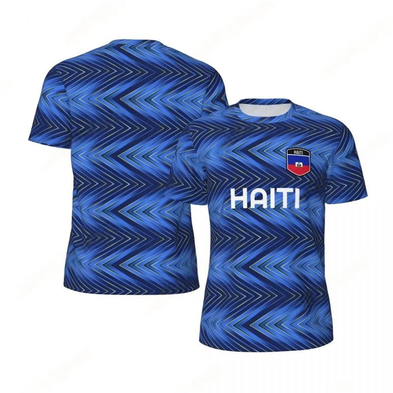 Haiti 2026 Football T-Shirt – 3D Flag Print Fan Outfit | Adults & Kids | Breathable | XXS-6XL