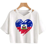 Haiti Flag Y2K Crop Top – Women's Kawaii Korean Fashion | XS to XXL