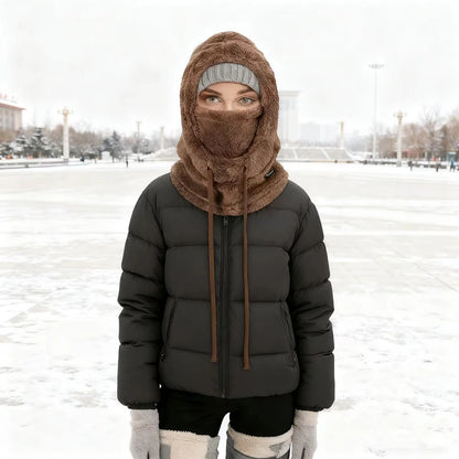 Winter Faux Fur Hat with Removable Face Mask – Windproof Cotton Trapper Hat for Men & Women (5 Colors)