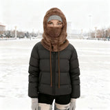 Winter Faux Fur Hat with Removable Face Mask – Windproof Cotton Trapper Hat for Men & Women (5 Colors)