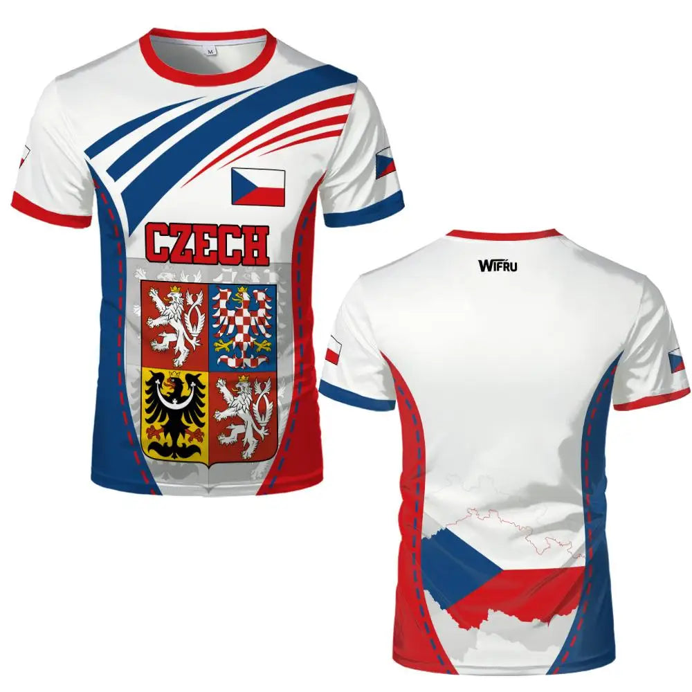 Czech Republic Flag T-Shirt – 3D Print Football Jersey | Unisex | XXS to 6XL