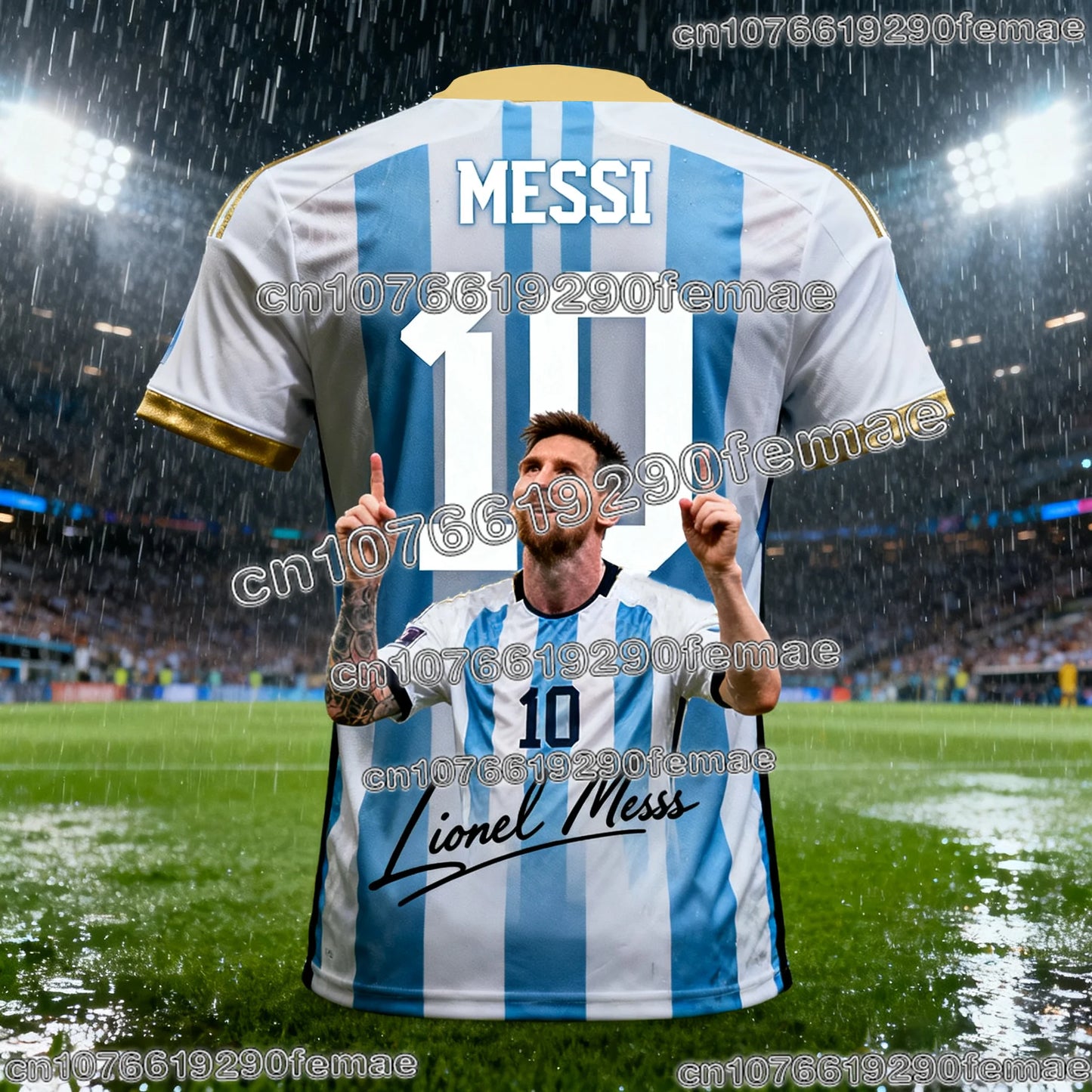 Messi #10 Fan Edition Football Jersey 2026 – Kids & Adults | Quick-Dry | World Cup