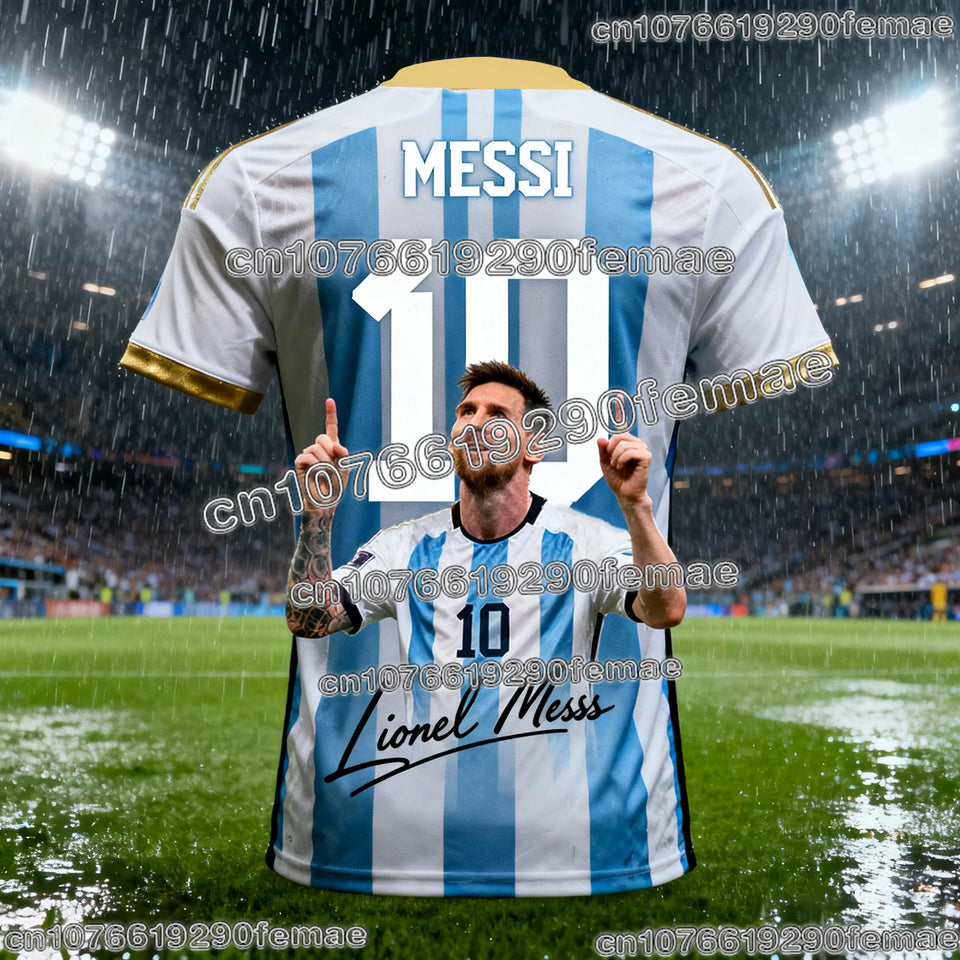 Messi #10 Fan Edition Football Jersey 2026 – Kids & Adults | Quick-Dry | World Cup