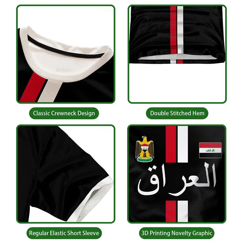 Iraq Football Jersey T-Shirt 2026 – Quick-Dry Streetwear | Unisex | XXS-6XL | World Cup Fan