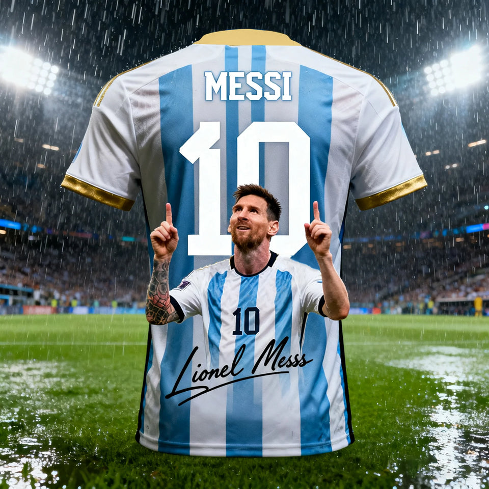 Messi #10 Fan Edition Football Jersey 2026 – Kids & Adults | Quick-Dry | World Cup