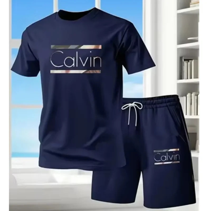 3D Letter Print T-Shirt & Shorts Set – 2-Piece Summer Outfit | Men | M to XXXL