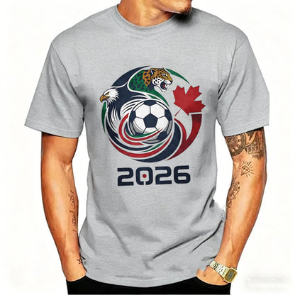 World Cup 2026 Soccer T-Shirt – USA Canada Mexico | Eagle & Jaguar Graphic Tee | XS to XXXL
