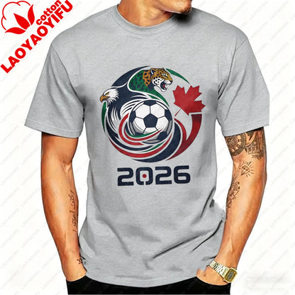 World Cup 2026 Soccer T-Shirt – USA Canada Mexico | Eagle & Jaguar Graphic Tee | XS to XXXL
