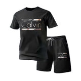3D Letter Print T-Shirt & Shorts Set – 2-Piece Summer Outfit | Men | M to XXXL