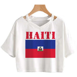 Haiti Flag Y2K Crop Top – Women's Kawaii Korean Fashion | XS to XXL