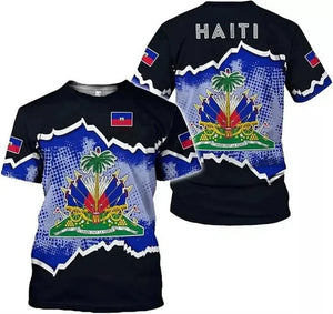 Haiti Flag 3D Print T-Shirt – Men, Women & Kids | Short Sleeve | World Cup 2026 Fan Tee