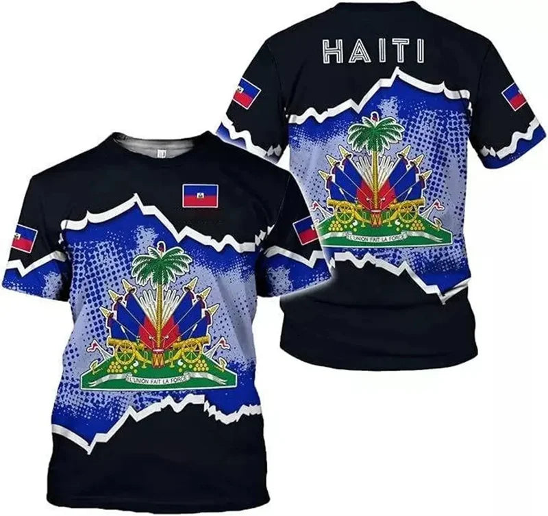 Haiti Flag 3D Print T-Shirt – Men, Women & Kids | Short Sleeve | World Cup 2026 Fan Tee
