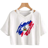 Haiti Flag Y2K Crop Top – Women's Kawaii Korean Fashion | XS to XXL