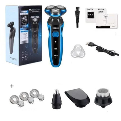 ZOZEN Electric Razor Electric Shaver Washable Rechargeable Body Hair Clipper Shaving Machine for Men Beard Trimmer Wet Dry Use