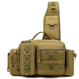 Fishing Tackle Backpack – Multi-Pocket Nylon Sling Bag with Rod Holder for Fly Fishing & Outdoor Travel