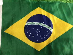 Brazil Car Flag 30x45cm – Waving Fan Banner with Plastic Pole | World Cup 2026 | Seleção