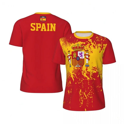 Spain Football Fan Jersey 2026 – 3D Flag Print | Breathable Quick-Dry | Kids & Adults | World Cup 2026