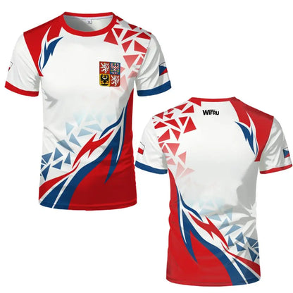 Czech Republic Flag T-Shirt – 3D Print Football Jersey | Unisex | XXS to 6XL