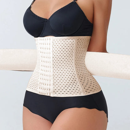 New Adjustable Waist Trainer for Women Double Belts Neoprene Corset with Zipper Workout Cincher for Tummy Control & Back Support
