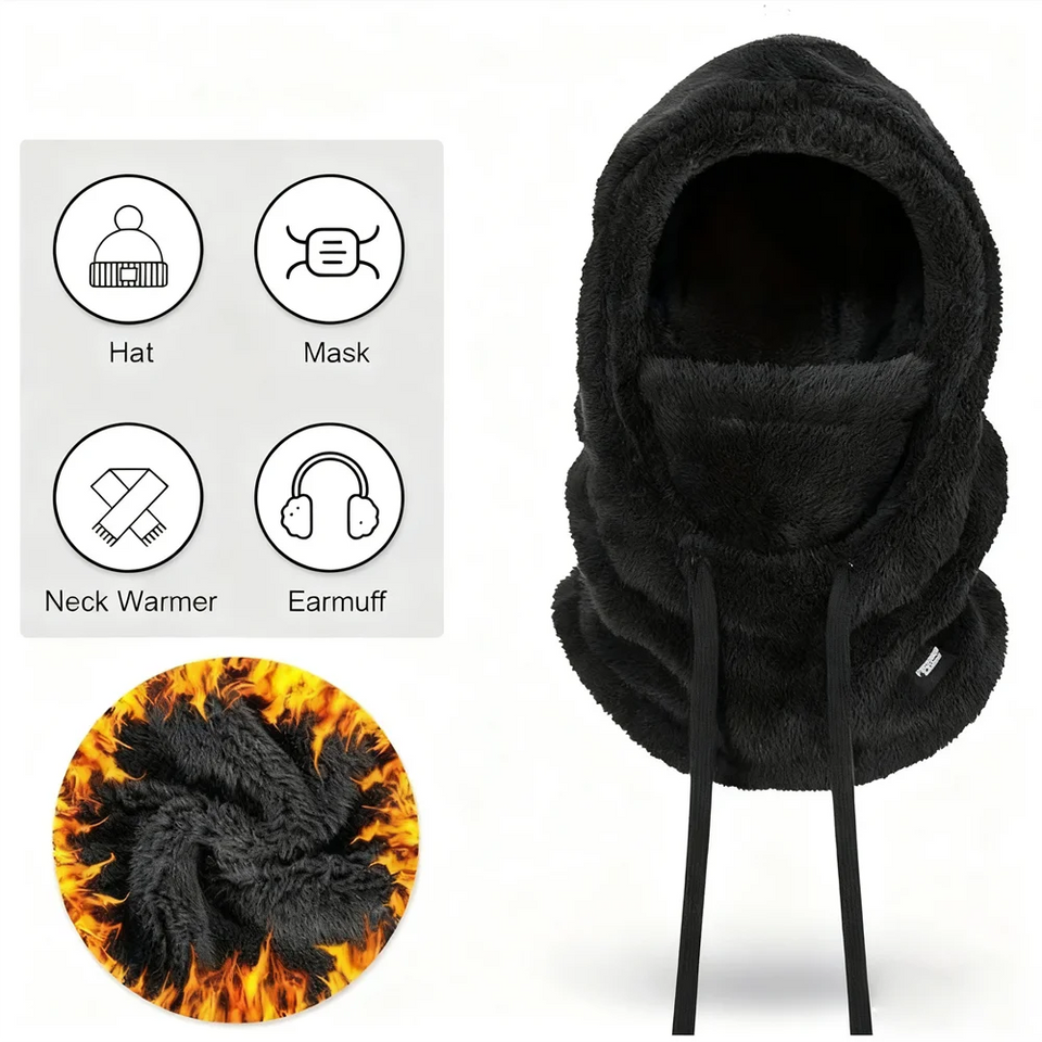 Winter Faux Fur Hat with Removable Face Mask – Windproof Cotton Trapper Hat for Men & Women (5 Colors)