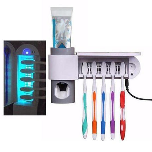 Stérilisateur UV et distributeur automatique de dentifrice mural blanc moderne