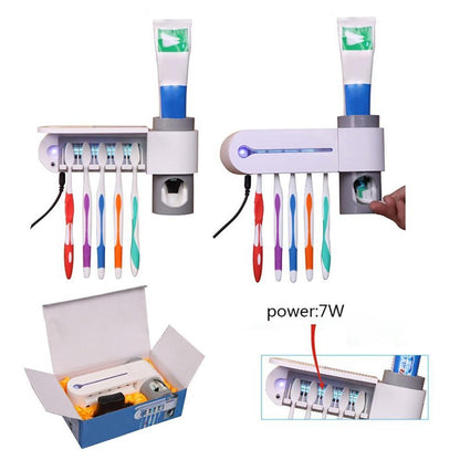 Stérilisateur UV et distributeur automatique de dentifrice mural blanc moderne