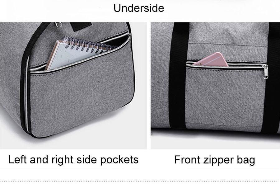 Waterproof 2 in 1 travel bag - durable luggage pack packed for weekend trip