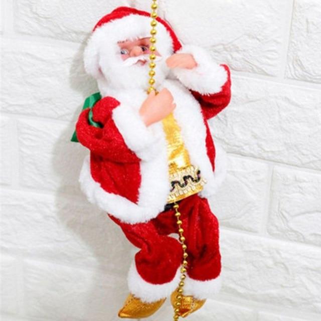 Décoration Père Noël grimpant sur échelle suspendue, ornement suspendu de Noël