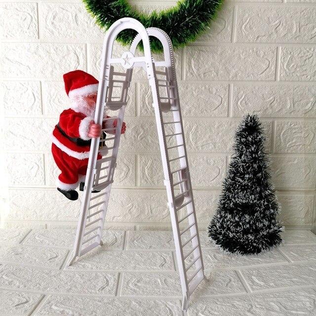 Décoration Père Noël grimpant sur échelle suspendue, ornement suspendu de Noël