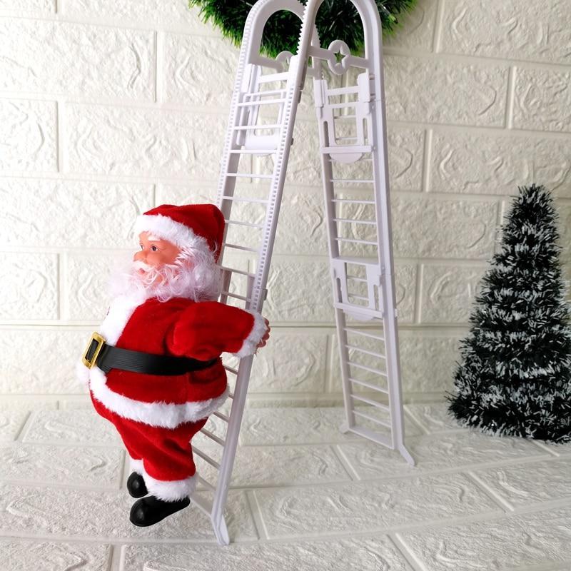 Décoration Père Noël grimpant sur échelle suspendue, ornement suspendu de Noël