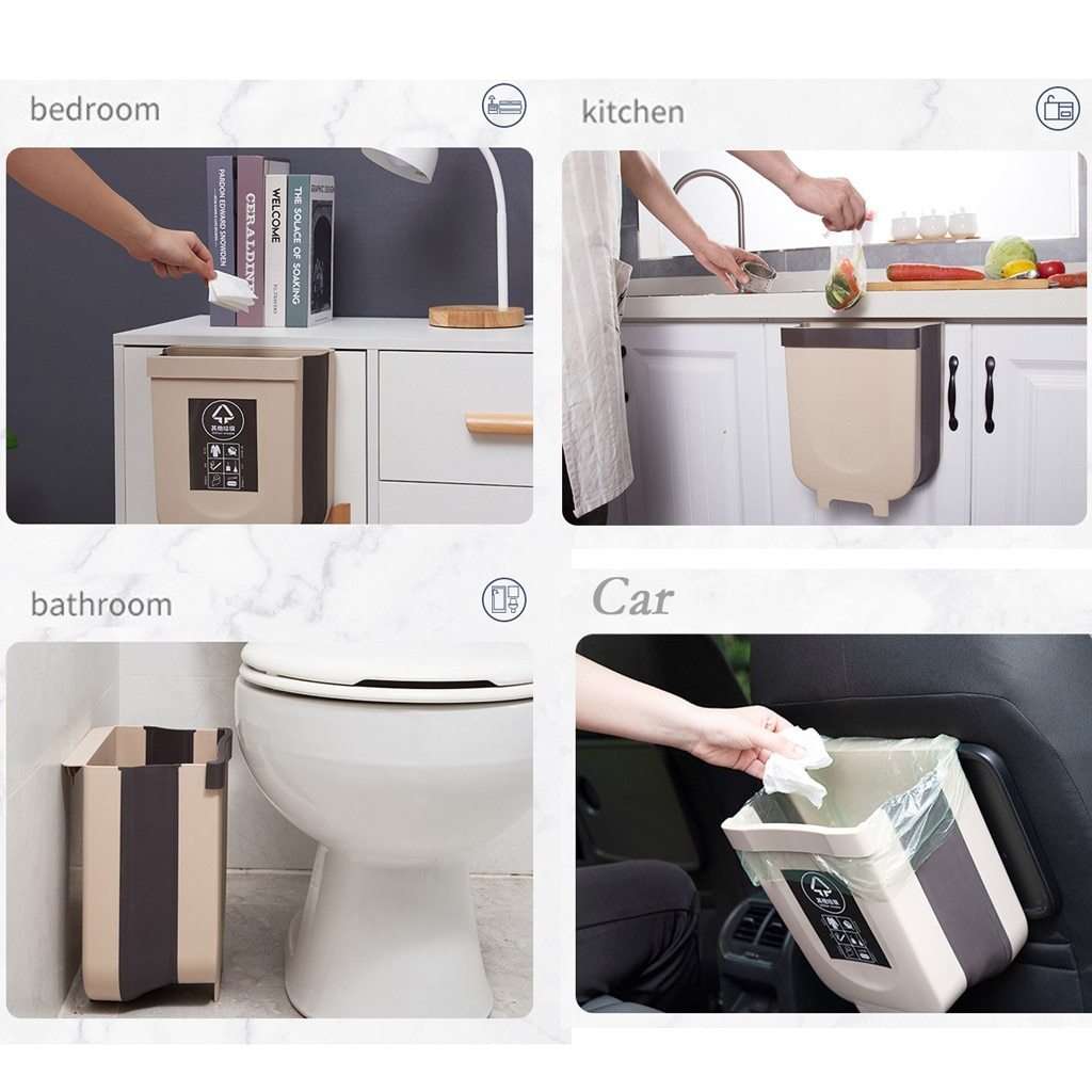 Eco-Friendly Folding Trashcan Portable Collapsible Waste Bin